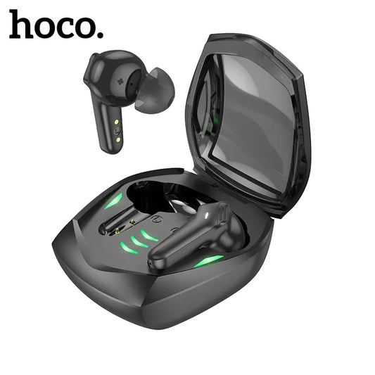 HOCO EW28 Auriculares inalámbricos para videojuegos, Bluetooth 5,3, 60ms, profesional, baja latencia, pantalla LED, estéreo, Control táctil de música