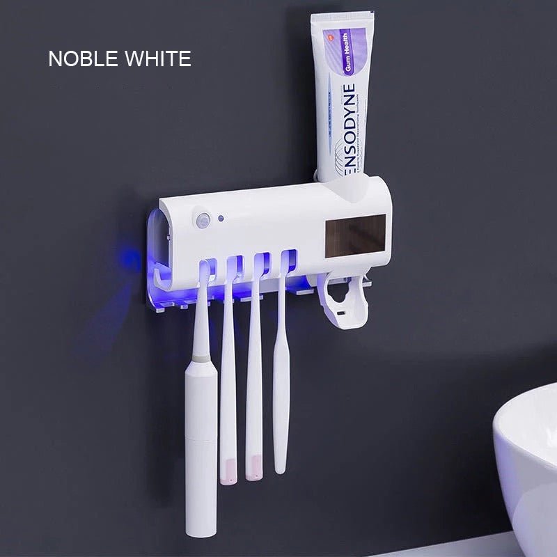 MobileVision Soporte para cepillo de dientes y pasta de dientes con ranuras  más anchas para cepillos de dientes eléctricos más soporte para hilo
