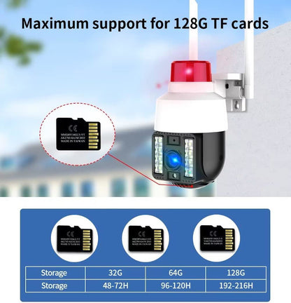 Cámara de Seguridad WiFi 5G para Exteriores - 8MP/4K, Domo 360°, Zoom 5X, Audio Bidireccional, IP66 Impermeable