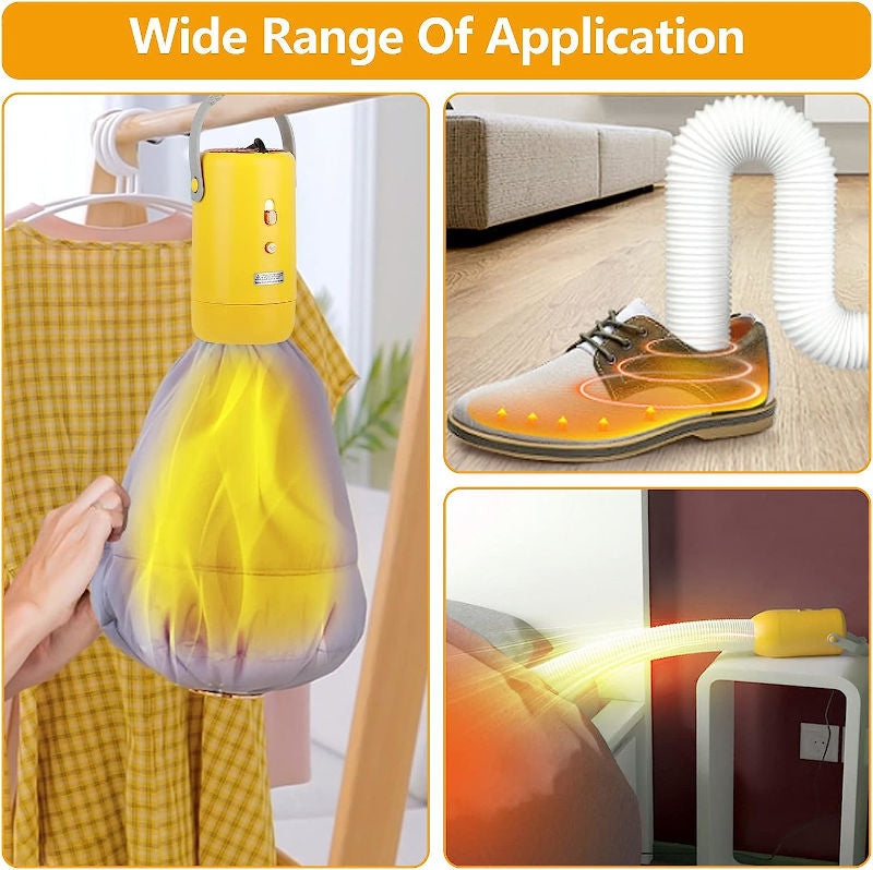 Mini Secadora de ropa portátil con bolsa de ropa incluida, ideal para  viajes, de yeacher en color amarillo