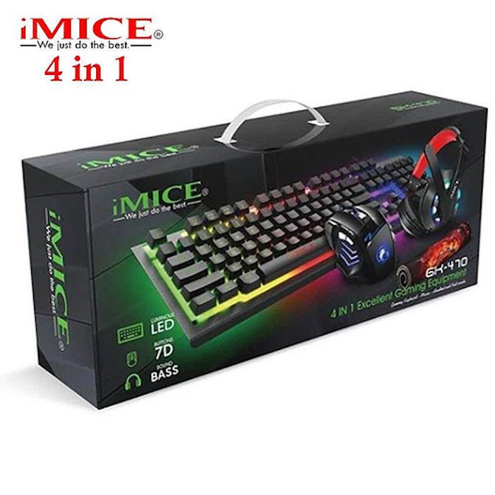 COMBO Gaming iMICE GK470 Mouse + Teclado + Auriculares + Pad - MOLA VARIEDADES