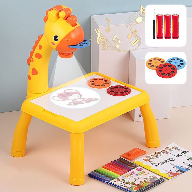  MIXHOMIC Mesa de proyector de dibujo para niños, proyector,  juguete de pintura, proyector de rastreo y dibujo, proyector de aprendizaje  LED, escritorio de dibujo para niños, juguetes creativos de : Juguetes