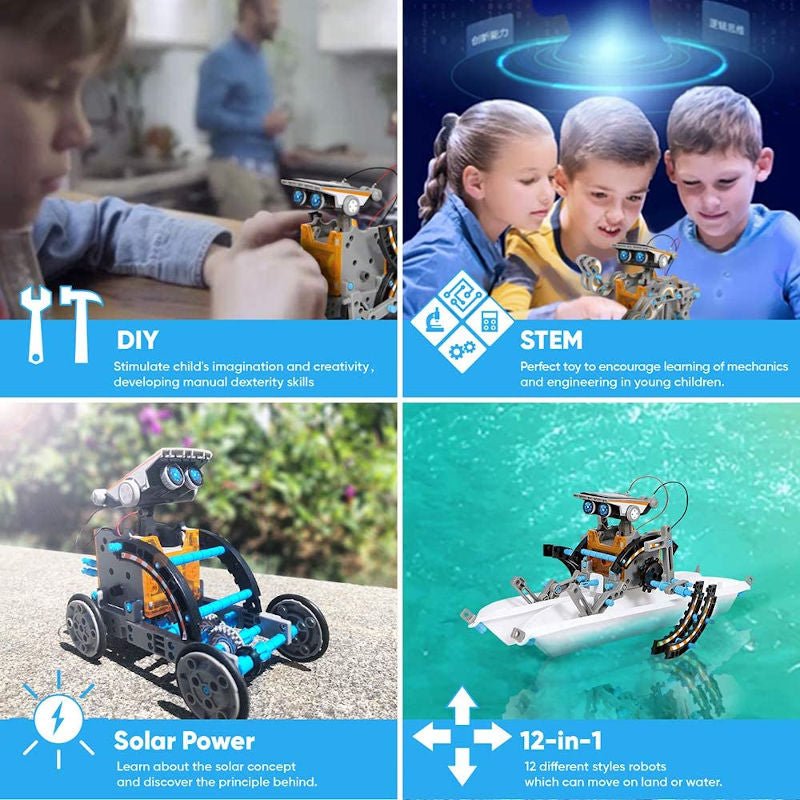"¡Despierta la genialidad de tus hijos con el Robot Solar de STEM, 12 en 1!"
